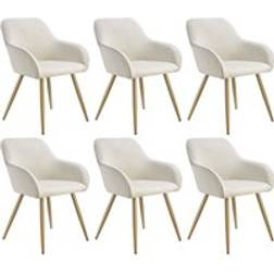 tectake Dining Marilyn Beige/Gold Köksstol 82cm 6st