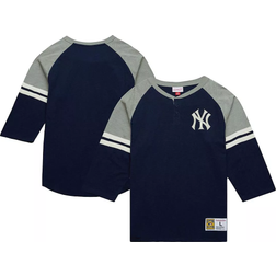 Mitchell & Ness Men's Navy New York Yankees Cooperstown Collection Legendary Raglan Slub Henley 3/4-Sleeve T-Shirt