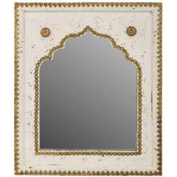 Alexandra House Living Mango Wood Golden/White Wall Mirror 40x51cm