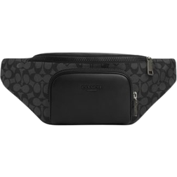 Coach Racer Belt Bag In Signature - Gunmetal/Charcoal/Black