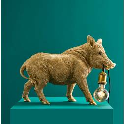 WERNS Wild Boar William Gold Tischlampe 36cm