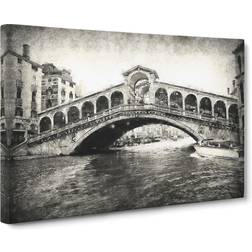 East Urban Home Rialto Bridge Venice Italy Multicolour Framed Art 50x35cm