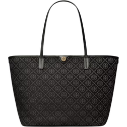 Tory Burch T Monogram Zip Tote - Black