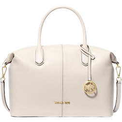 Michael Kors Hyde Large Pebbled Leather Satchel - Lt Cream