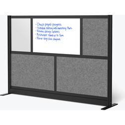 Luxor Workflow Modular Wall with Whiteboard Black/Gray/White Room Divider 70x48"