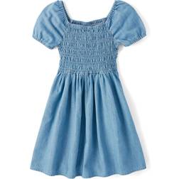 The Children's Place Girl's Chambray Smocked Dress - Cloudless Wash (3048494_33AF)