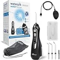Waterpik Cordless Advanced Flosser, Sladdlös Mundusch Med Tre Inställningar För Vattentryck, Avlägsnar Plack, Perfekt För Resan Eller Mindre Badrum, USB-laddare, Svart WP-582EU