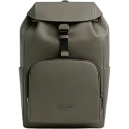 Coach Racer Backpack In Smooth Leather - Gunmetal/Military Green