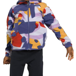 The North Face Kid's Glacier Full Zip Hoodie - Cave Blue Collage Shapes Print