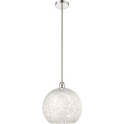 Innovations Lighting Edison White Mouchette Polished Nickel Pendant Lamp 13.8"