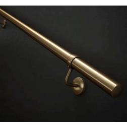 Rothley Forgeworks Premium Antique Brass 3.6M Indoor Stair Handrail Kit Easy Install All In One Box Including Brackets And Endcaps One Size