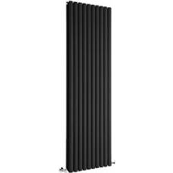 Milano Aruba Modern Black Vertical Column Double Oval Panel Radiator 1780 mm x 590 mm