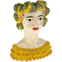WERNS Sicilian Female Bust Lady Lemon Yellow/Green Vas 34cm