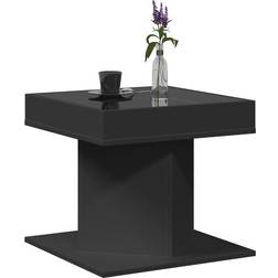 vidaXL Chipboard with LED Black Coffee Table 50x50cm