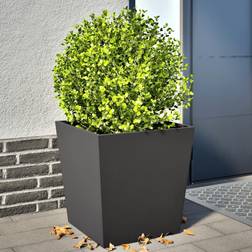 vidaXL Garden Planters Black 2 pcs 50x50x50 cm Steel 50cm