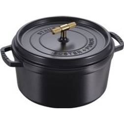 Staub La Cocotte 28 cm round Cast iron Buster Punch black - 7qt with lid 6.75 L 28 cm
