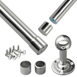 House of Home Extendable Pole 85-153 cm Adjustable Rail Hanger Steel Heavy Duty Easy Assemble Chrome Wardrobe