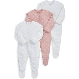 Mamas & Papas Floral Print Sleepsuits 3-pack - Pink