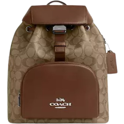 Coach Pace Large Backpack In Signature Canvas - Silver/Khaki/Saddle