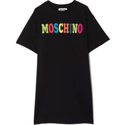 Moschino Kid's Flocked Logo Print T-shirt - Black