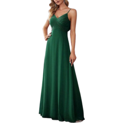 Shein EVER-PRETTY Cami Bridesmaid Dress with Solid Color Ruffles, Draped, Backless