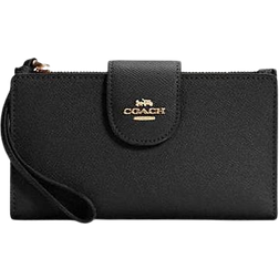 Coach Phone Wallet - Crossgrain Leather/Gold/Black