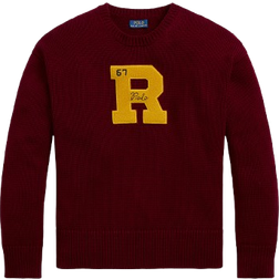 Ralph Lauren Big Fit Cotton Letterman Sweater - Classic Wine