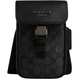 Coach Racer Phone Crossbody In Signature - Gunmetal/Charcoal/Black