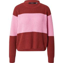 Vero Moda Agate Pullover - Fired Brick/W.Fuchsia Pink