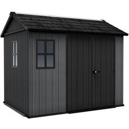 Keter Newton Plus Horizontal 9X7.5 Ft Plastic 2 Door Shed With Floor & 2 Windows (Building Area )