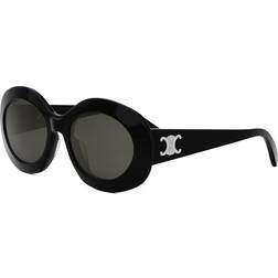 Celine Triomphe CL40292U Sunglasses - Shiny Black Smoke Grey