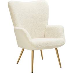 tectake Hygge Bouclé Creme/Guld Lænestol