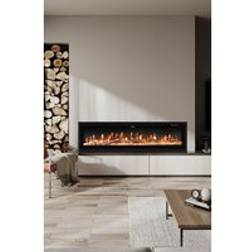 Living and Home 50 Inch Electric Fireplace with Remote 12 Flame Colors 1500W Black Size