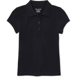 The Children's Place Girls Short Sleeve Pique School Uniform Polo Shirt - Black