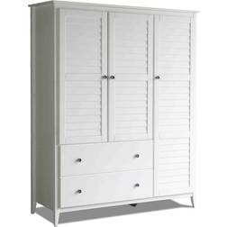 Grain Wood Furniture Greenport Brushed White Wardrobe 60x74"