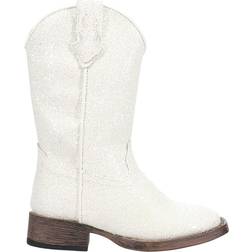 Roper Little Kid's Galore Glitter Square Toe Cowboy Boots - White