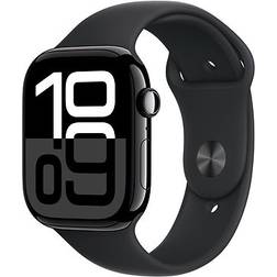 Apple Watch Series 10 42mm Aluminium Diamantschwarz mit Sportarmband Schwarz - S/M