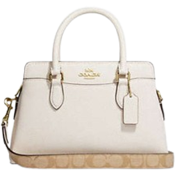 Coach Mini Darcie Carryall Bag with Signature Canvas Detail - Gold/Chalk