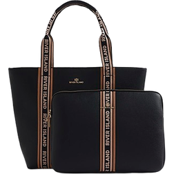 River Island Webbing Shopper And Laptop Case Bundle Bag - Black