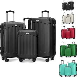Lugg Travel Suitcase Set 20" 24" 28" Strong Lock Wheels & Handle Hard Shell