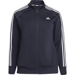 Adidas Essentials Warm Up Tricot Slim 3 Stripes Track Jacket Plus Size - Legend Ink