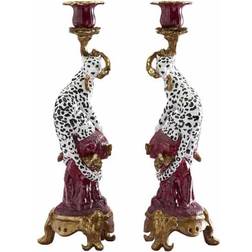 WERNS Leopard Multicolour Candlestick 33cm