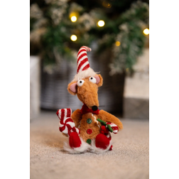 Smart Garden Santa Rat Gingerbread Red/Brown/Ginger Decoration 33cm