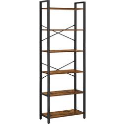 Vasagle 6 Tier Vintage Brown/Inky Black Bokhylla 186cm