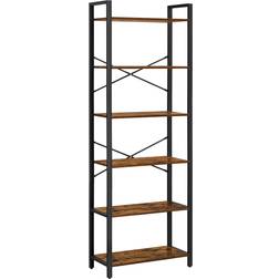 Vasagle 6 Tier Vintage Brown/Inky Black Bücherregal 186cm