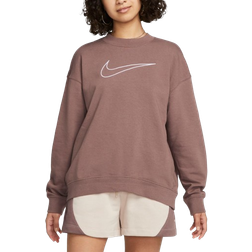 Nike Dri Fit Get Fit Women's Graphic Crewneck Sweatshirt - Plum Eclipse/White