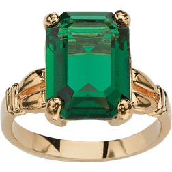 PalmBeach Simulated May Birthstone Ring - Gold/Emerald