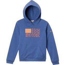 Columbia Kid's PFG Fish Flag Long Sleeve Hoodie - Bluebell/Faded Peach