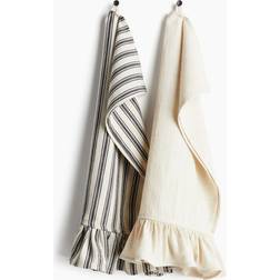H&M 2-pak I Bomuld Grå 45x60 Viskestykke Beige, Grå (60x45cm)
