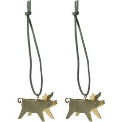 Ernst Pig Brass Weihnachtsbaumschmuck 4cm 2Stk.